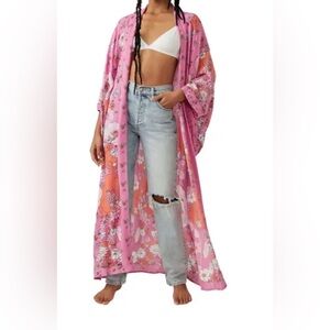 Free people Floral Pink Kimono